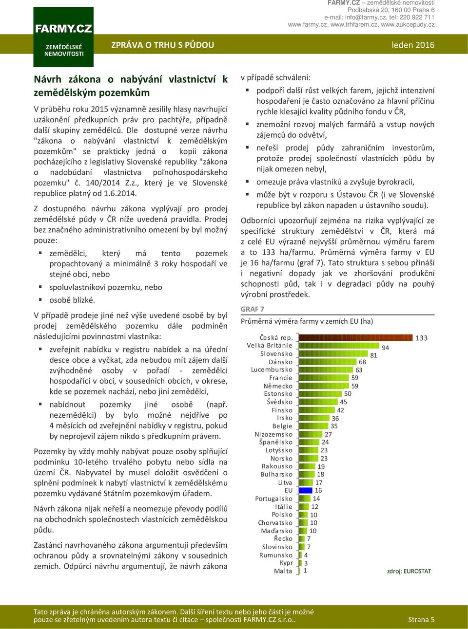 poľnohospodárskeho pozemku" č. 140/2014 Z.z., který je ve Slovenské republice platný od 1.6.2014. Z dostupného návrhu zákona vyplývají pro prodej zemědělské půdy v ČR níže uvedená pravidla.