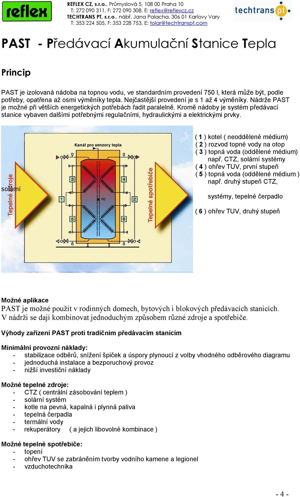 Kromě nádoby je systém předávací stanice vybaven dalšími potřebnými regulačními, hydraulickými a elektrickými prvky.