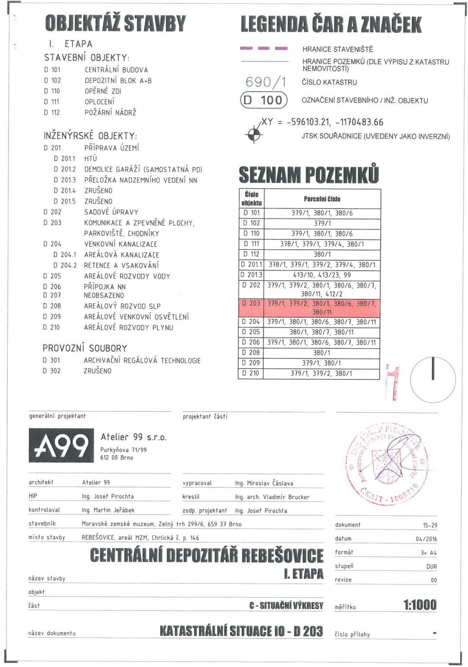 2 PŘÍPRAVA ÚZEMÍ HTÚ DEMOLICE GARÁŽÍ (SAMOSTATNÁ PD) PŘELOŽKA NADZEMNÍHO VEDENÍ NN ZRUŠENO ZRUŠENO SADOVÉ ÚPRAVY KOMUNIKACE A ZPEVNĚNÉ PLOCHY, VENKOVNÍ KANALIZACE AREÁLOVÁ KANALIZACE RETENCE A