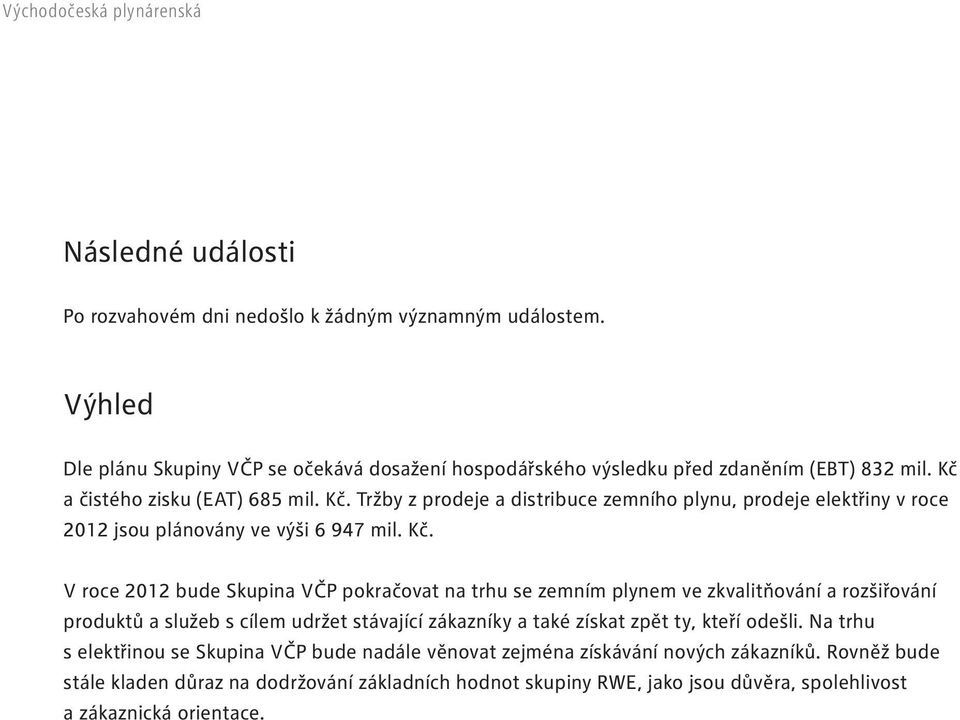 a čistého zisku (EAT) 685 mil. Kč.