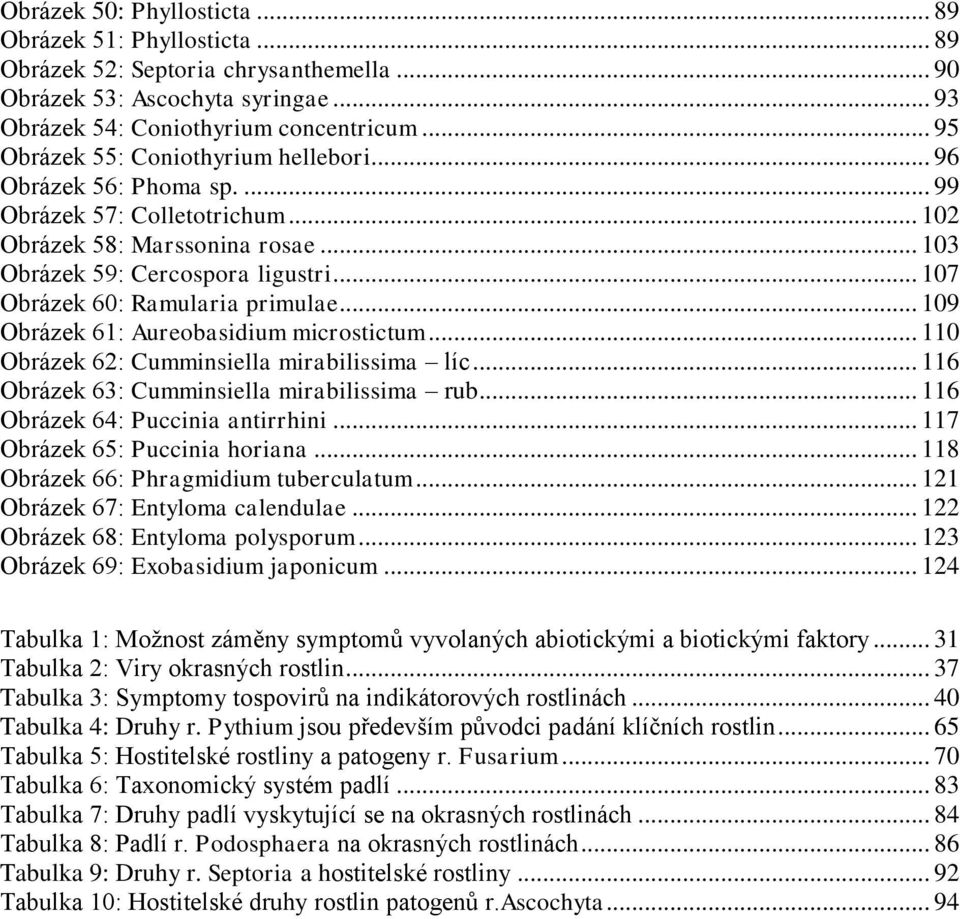 .. 107 Obrázek 60: Ramularia primulae... 109 Obrázek 61: Aureobasidium microstictum... 110 Obrázek 62: Cumminsiella mirabilissima líc... 116 Obrázek 63: Cumminsiella mirabilissima rub.