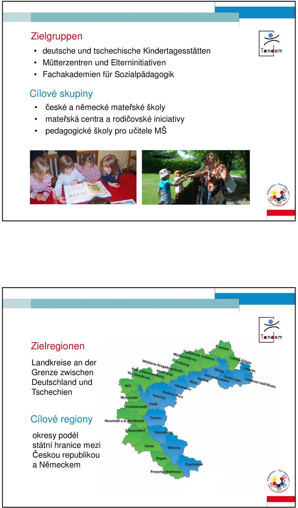 rodičovské iniciativy pedagogické školy pro učitele MŠ Zielregionen Landkreise an der Grenze