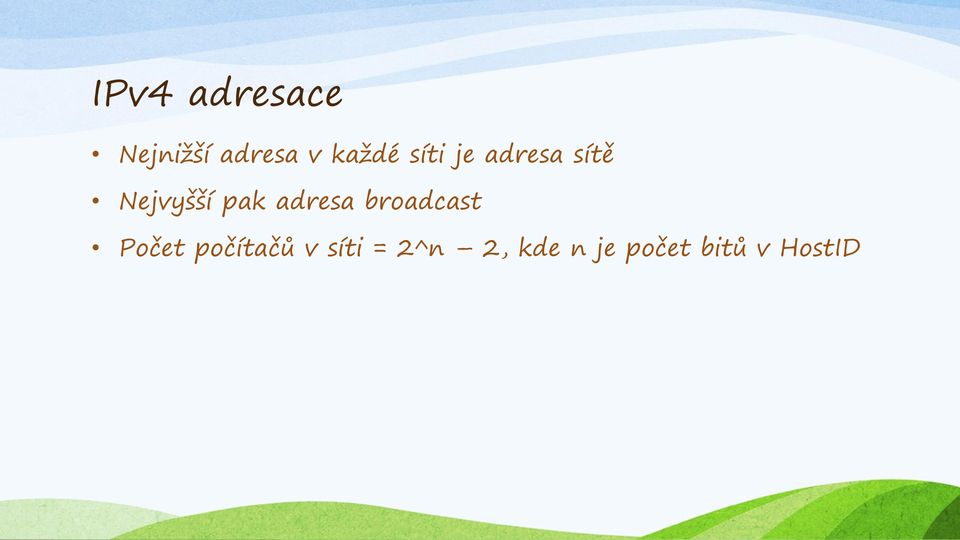 pak adresa broadcast Počet počítačů