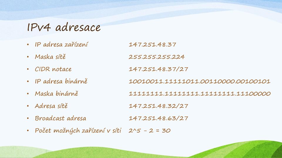 251.48.37 255.255.255.224 147.251.48.37/27 10010011.11111011.00110000.