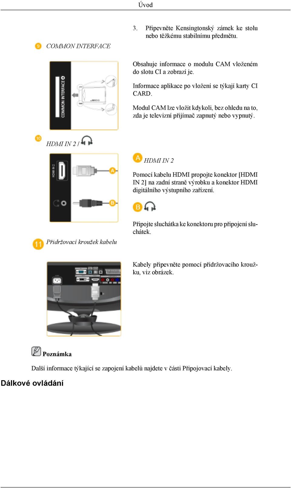 HDMI IN 2 / HDMI IN 2 Pomocí kabelu HDMI propojte konektor [HDMI IN 2] na zadní straně výrobku a konektor HDMI digitálního výstupního zařízení.