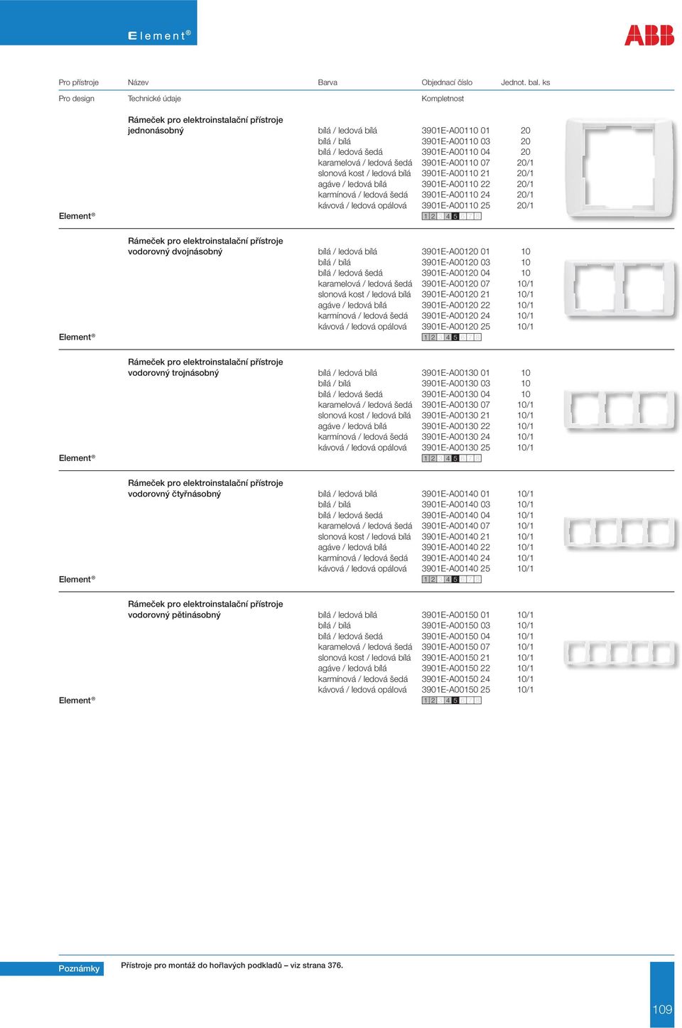 3901E-A00120 01 10 bílá / bílá 3901E-A00120 03 10 bílá / ledová šedá 3901E-A00120 04 10 karamelová / ledová šedá 3901E-A00120 07 10/1 slonová kost / ledová bílá 3901E-A00120 21 10/1 agáve / ledová