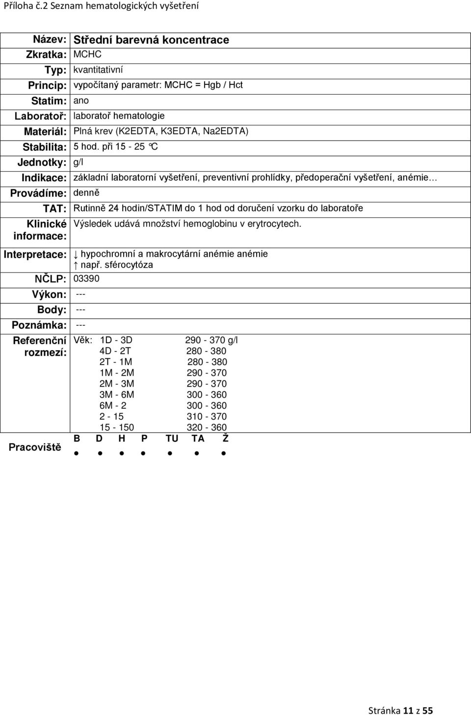 udává množství hemoglobinu v erytrocytech. Interpretace: hypochromní a makrocytární anémie anémie např.