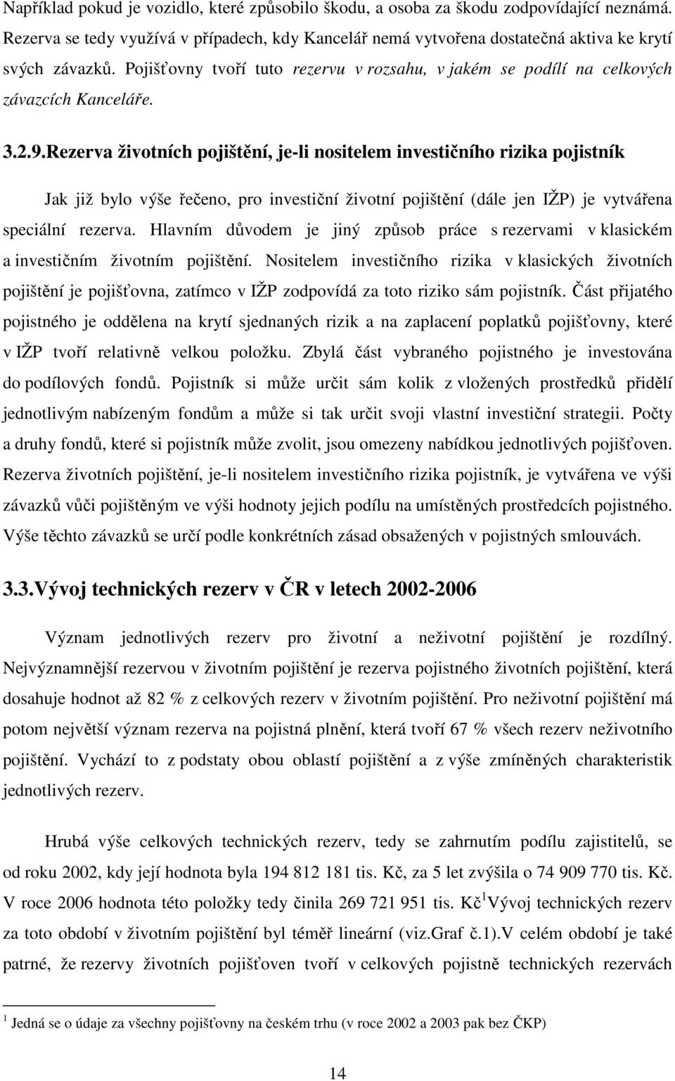 Rezerva životních pojištění, je-li nositelem investičního rizika pojistník Jak již bylo výše řečeno, pro investiční životní pojištění (dále jen IŽP) je vytvářena speciální rezerva.