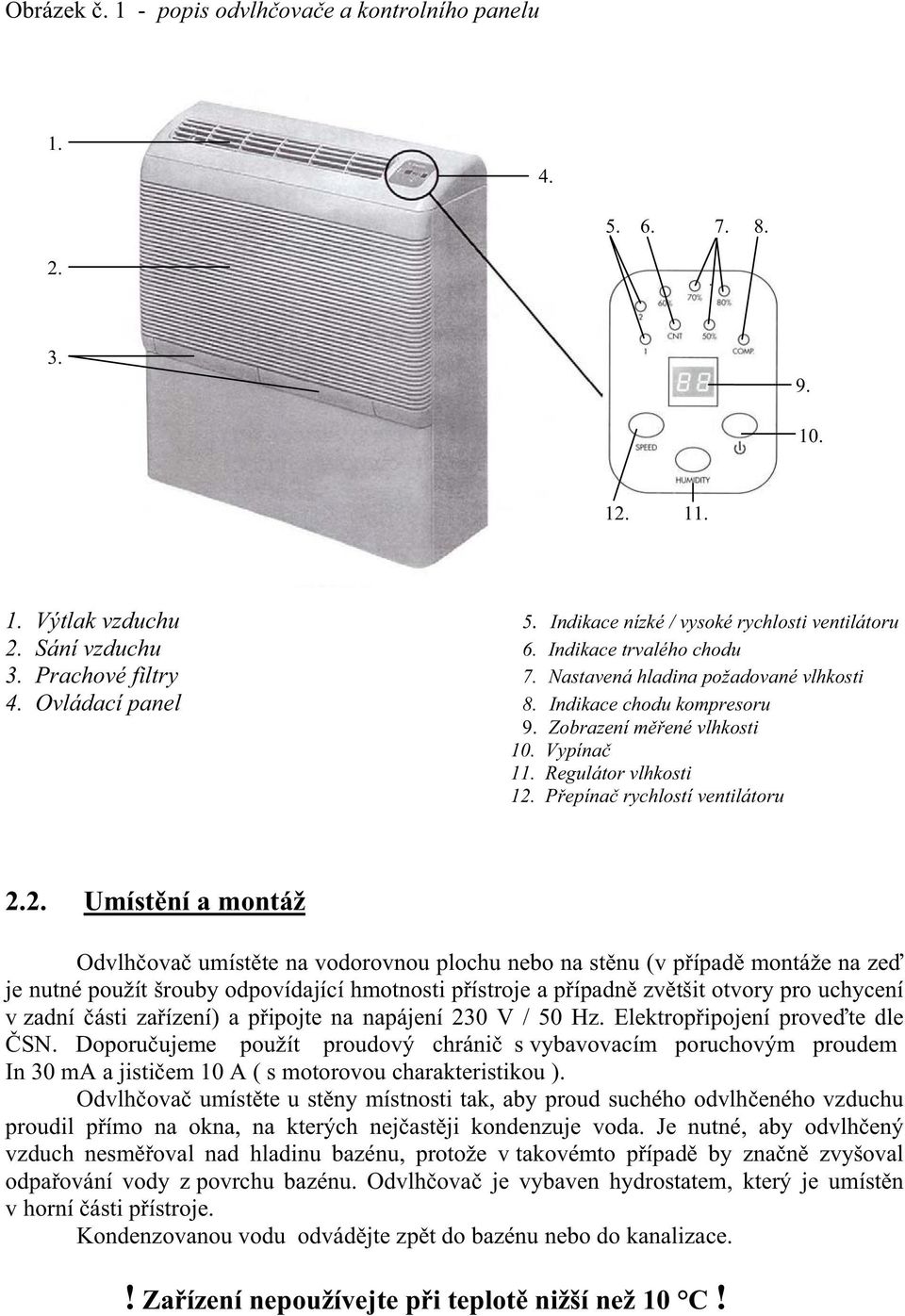 P epína rychlostí ventilátoru 2.