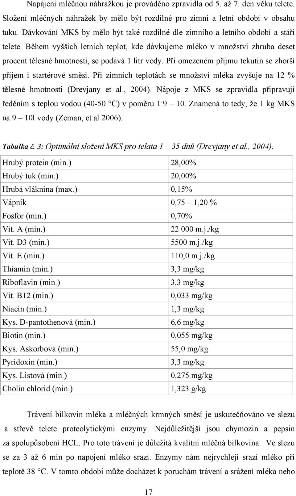 Během vyšších letních teplot, kde dávkujeme mléko v množství zhruba deset procent tělesné hmotnosti, se podává 1 litr vody. Při omezeném příjmu tekutin se zhorší příjem i startérové směsi.