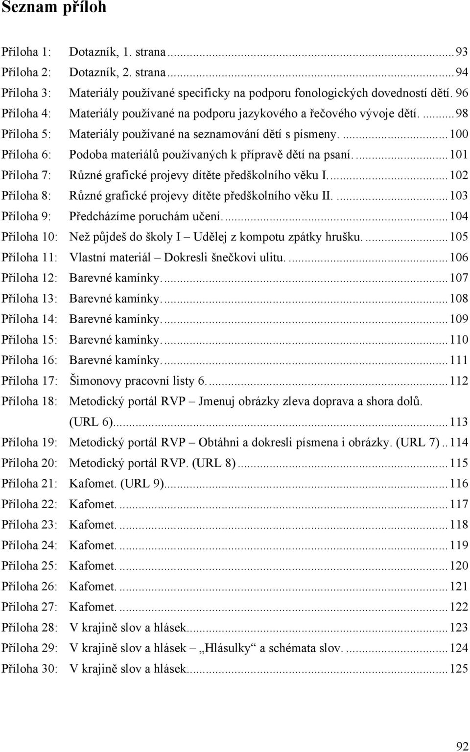 ... 100 Příloha 6: Podoba materiálů používaných k přípravě dětí na psaní.... 101 Příloha 7: Různé grafické projevy dítěte předškolního věku I.