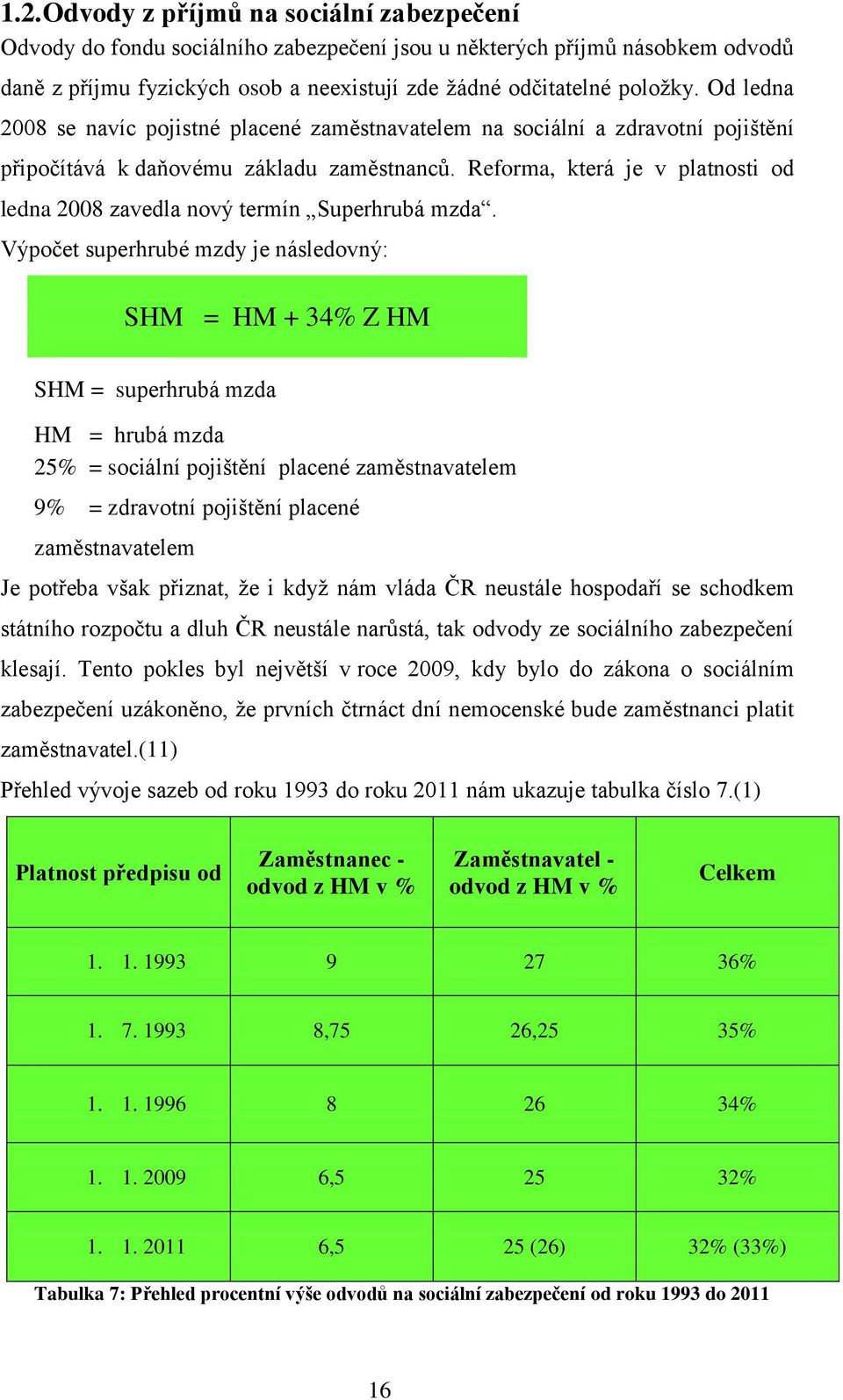 Reforma, která je v platnosti od ledna 2008 zavedla nový termín Superhrubá mzda.