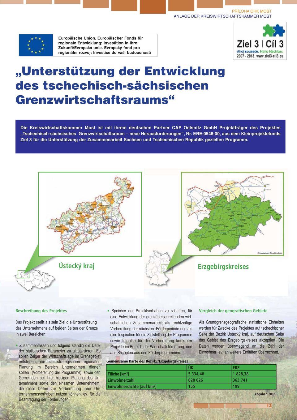 Kreiswirtschaftskammer Most ist mit ihrem deutschen Partner CAP Oelsnitz GmbH Projektträger des Projektes Die Kreiswirtschaftskammer Most ist mit ihrem deutschen Partner CAP Oelsnitz Projektträger