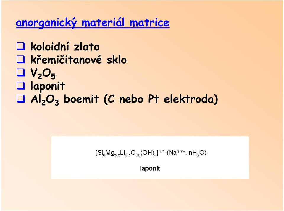 sklo V 2 O 5 laponit Al 2 O