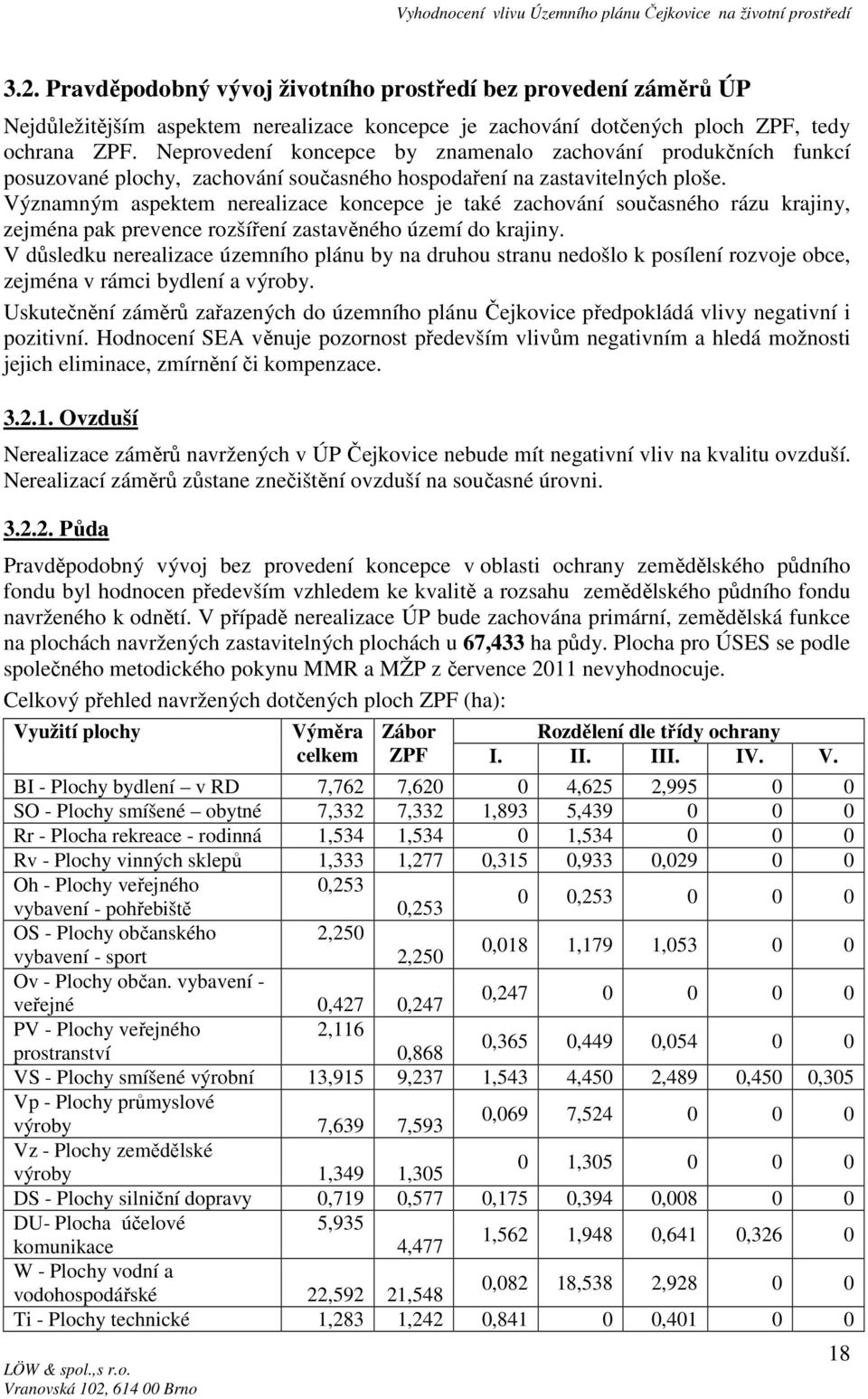 Významným aspektem nerealizace koncepce je také zachování současného rázu krajiny, zejména pak prevence rozšíření zastavěného území do krajiny.