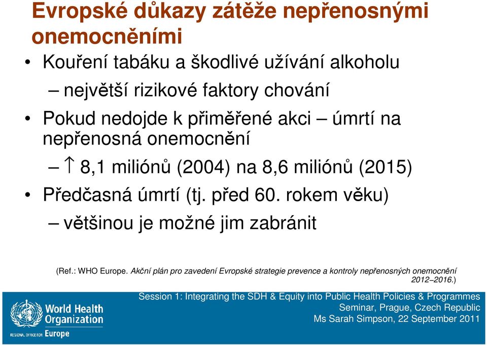 (2004) na 8,6 miliónů (2015) Předčasná úmrtí (tj. před 60.