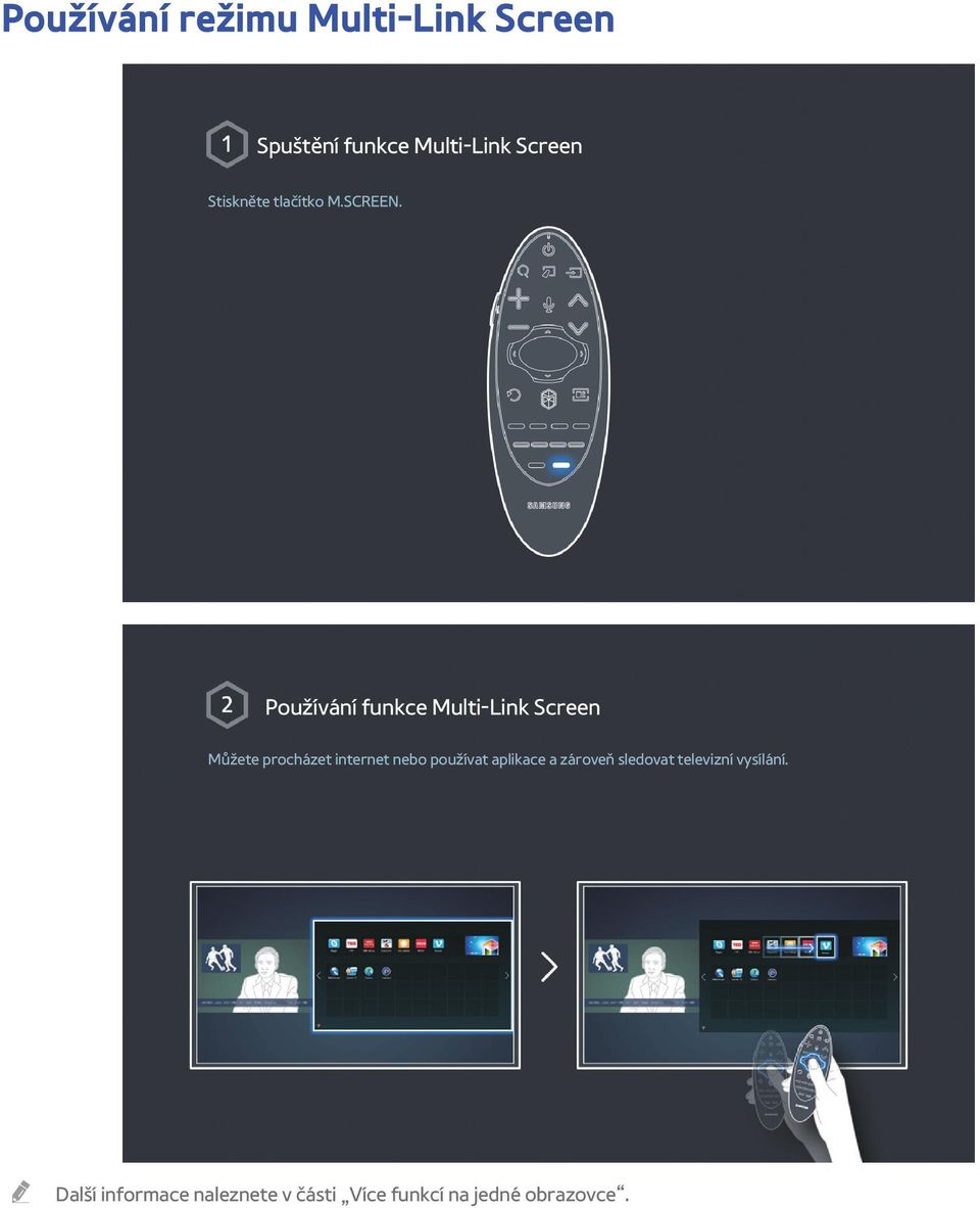 Používání funkce Multi-Link Screen Můžete procházet internet nebo