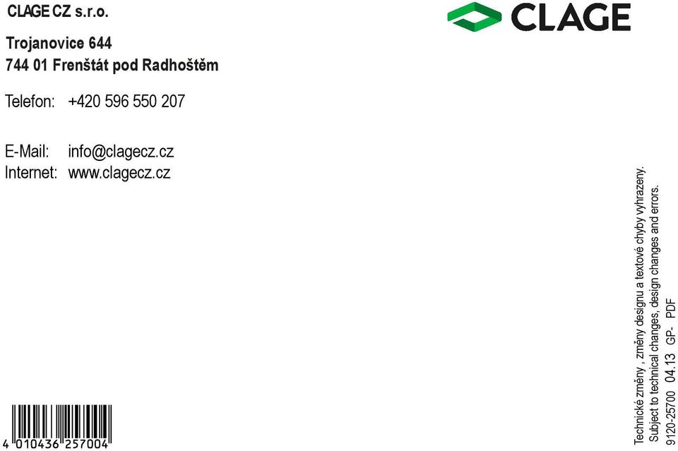 207 E-Mail: info@clagecz.