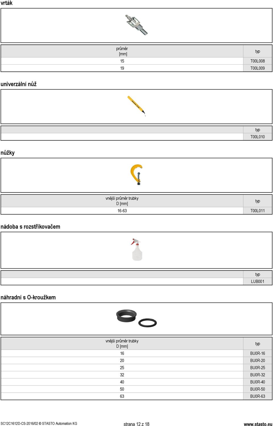 s O-kroužkem SC12C12D-CS-/02 STASTO Automation KG