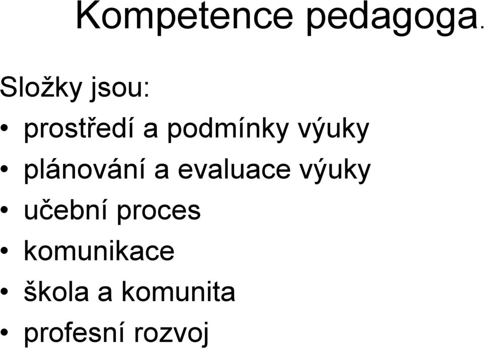 výuky plánování a evaluace výuky