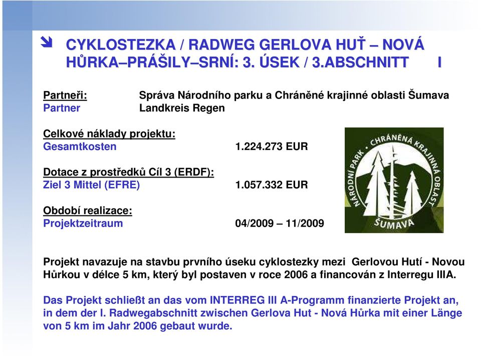 Ziel 3 Mittel (EFRE) 1.224.273 EUR 1.057.