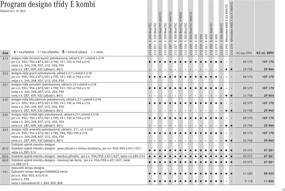 861) - - - - - - - - - - - - - - - 24 748 29 944 X23 designo kůže granit jednobarevná, základ k.211,včetně k.u18 jen s k.