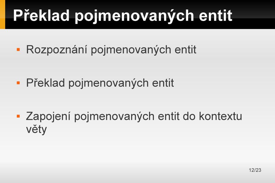 Zapojení pojmenovaných entit do