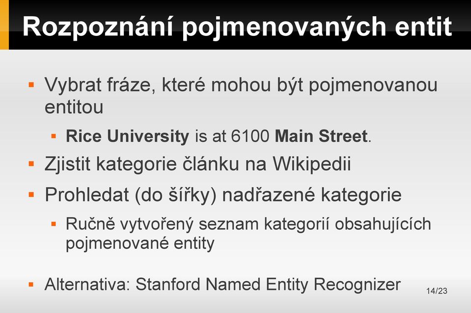 Zjistit kategorie článku na Wikipedii Prohledat (do šířky) nadřazené kategorie