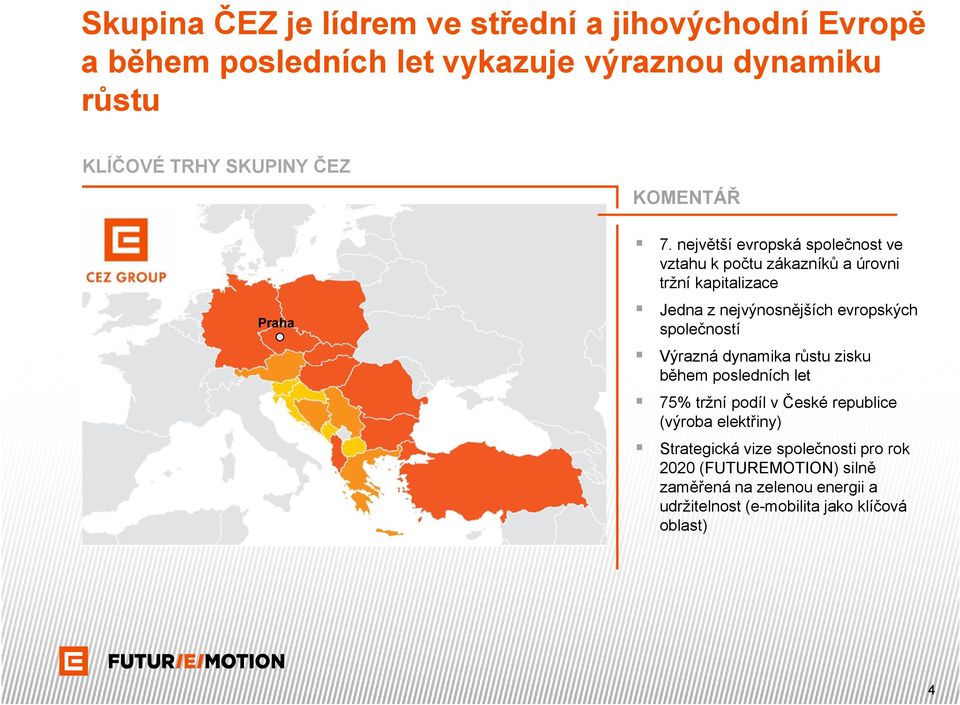 největší evropská společnost ve vztahu k počtu zákazníků a úrovni tržní kapitalizace Praha Jedna z nejvýnosnějších evropských