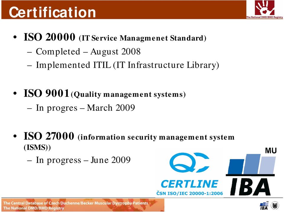 Library) ISO 9001 (Quality management systems) In progres March