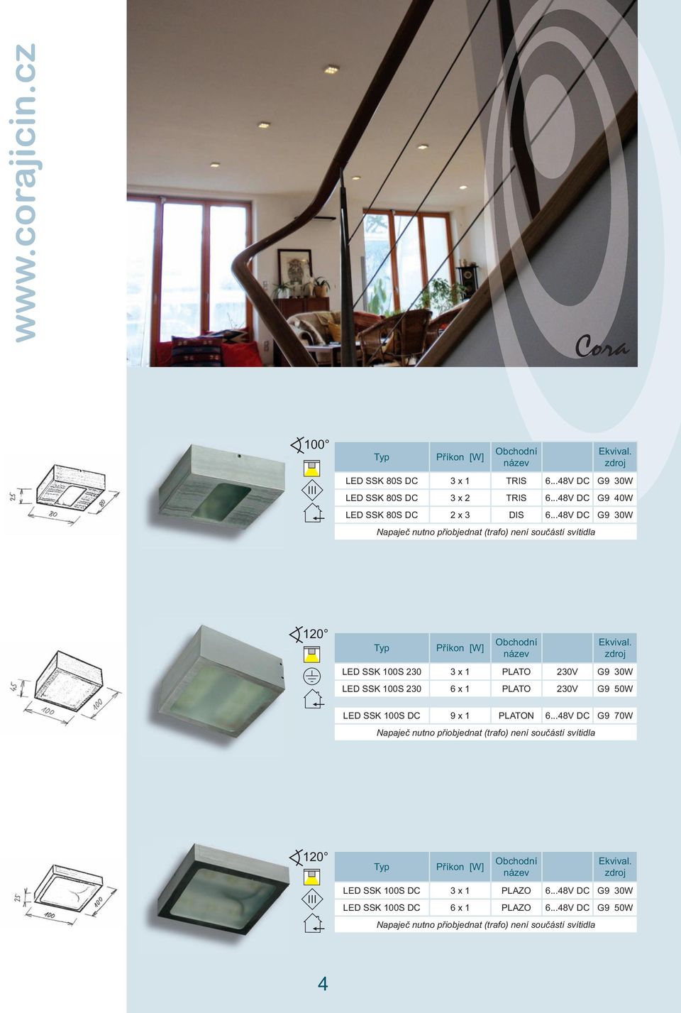 LED SSK 100S 230 3 x 1 PLATO 230V G9 30W LED SSK 100S 230 6 x 1 PLATO 230V G9 50W LED SSK 100S