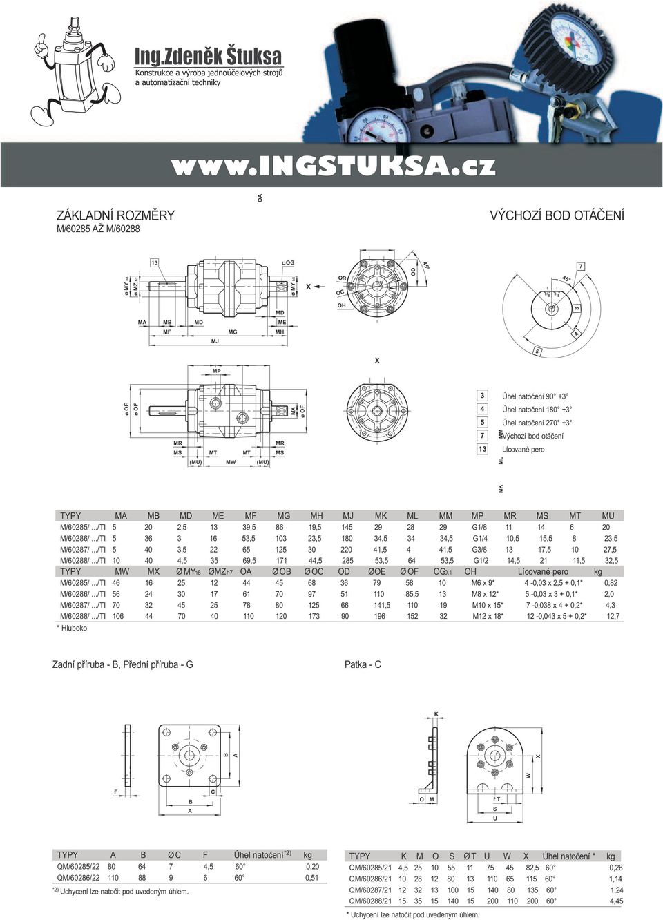 ../TI 0 0, 6,,, 6, G/,,, TYPY MW MX ØMYh ØMZh OA ØOB ØOC OD ØOE ØOF OG-0, OH Lícované pero kg M/60/.../TI 6 6 6 6 0 M6 x * -0,0 x, + 0,* 0, M/606/.../TI 6 0 6 0 0, M x * -0,0 x + 0,*,0 M/60/.