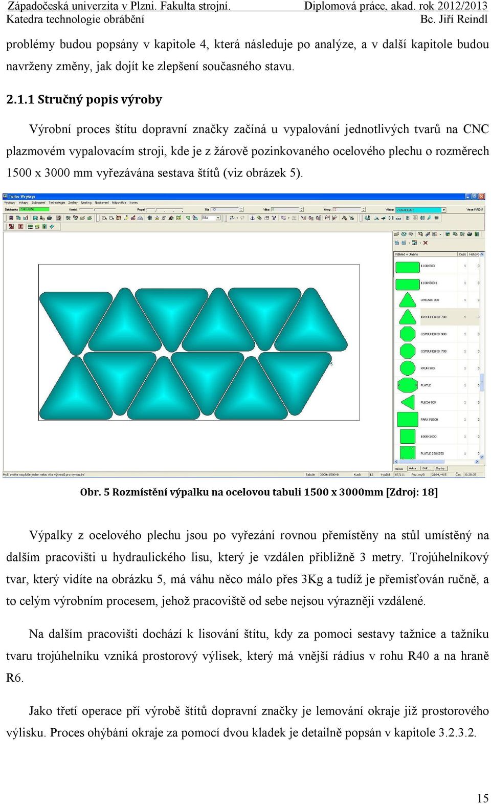 x 3000 mm vyřezávána sestava štítů (viz obrázek 5). Obr.