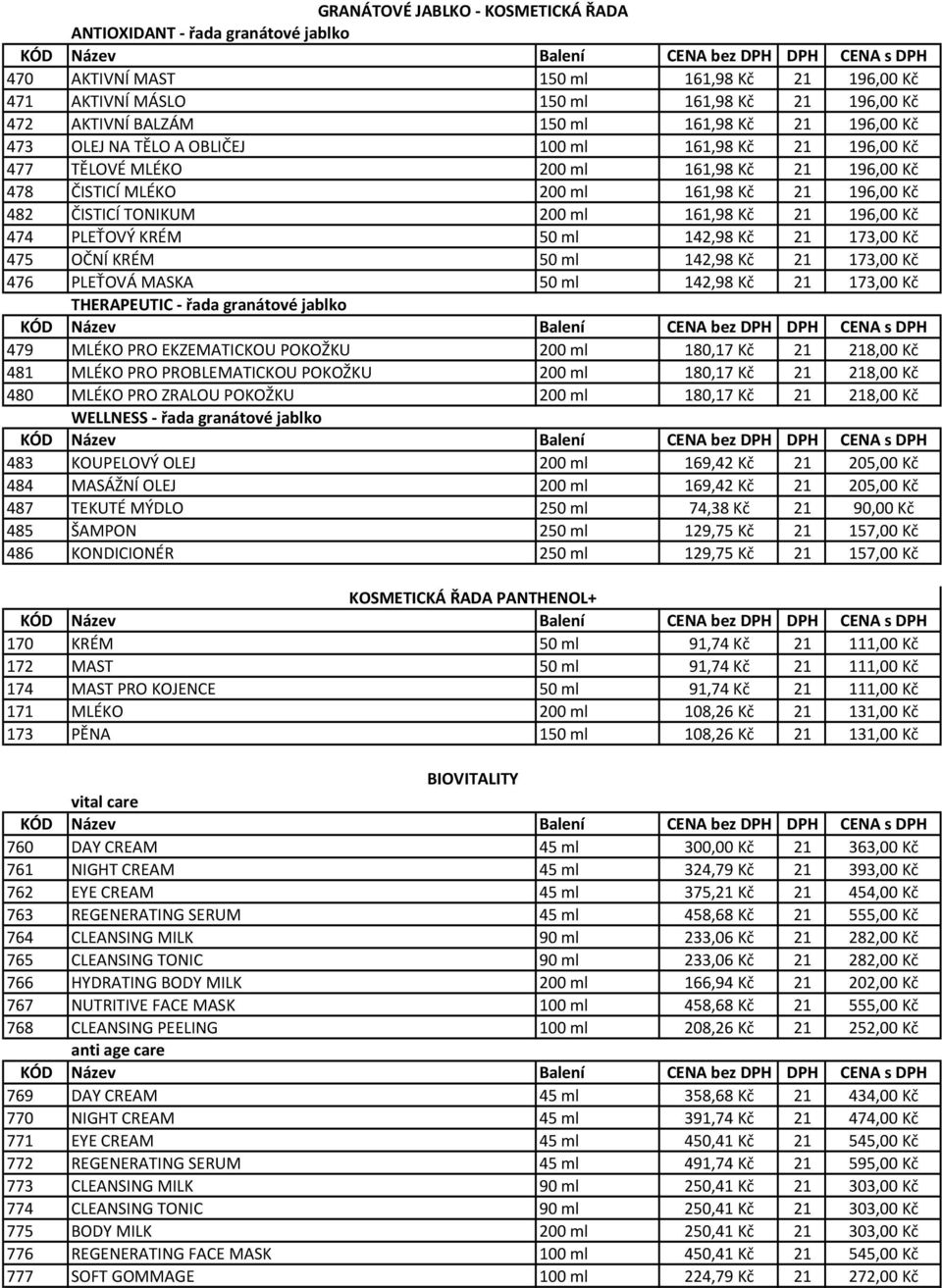 161,98 Kč 21 196,00 Kč 474 PLEŤOVÝ KRÉM 50 ml 142,98 Kč 21 173,00 Kč 475 OČNÍ KRÉM 50 ml 142,98 Kč 21 173,00 Kč 476 PLEŤOVÁ MASKA 50 ml 142,98 Kč 21 173,00 Kč THERAPEUTIC - řada granátové jablko 479