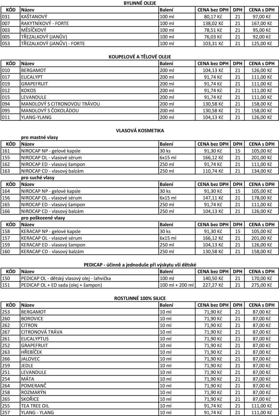 91,74 Kč 21 111,00 Kč 012 KOKOS 200 ml 91,74 Kč 21 111,00 Kč 015 LEVANDULE 200 ml 91,74 Kč 21 111,00 Kč 094 MANDLOVÝ S CITRONOVOU TRÁVOU 200 ml 130,58 Kč 21 158,00 Kč 095 MANDLOVÝ S ČOKOLÁDOU 200 ml