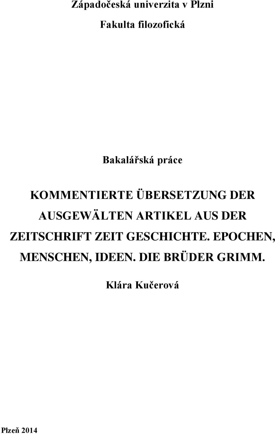 AUSGEWÄLTEN ARTIKEL AUS DER ZEITSCHRIFT ZEIT GESCHICHTE.