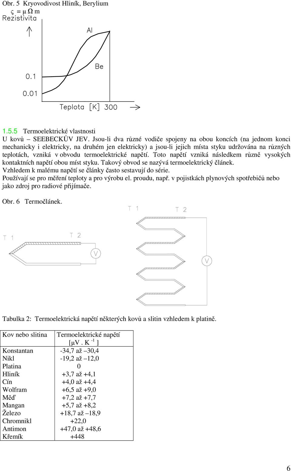 termoelektrické napětí. Toto napětí vzniká následkem různě vysokých kontaktních napětí obou míst styku. Takový obvod se nazývá termoelektrický článek.