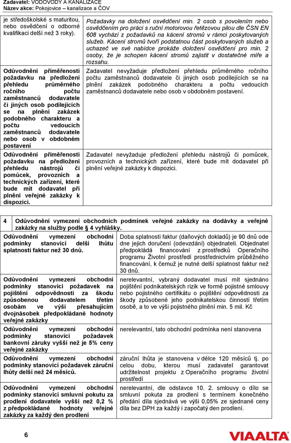 přehledu nástrojů či pomůcek, provozních a technických zařízení, které bude mít dodavatel při plnění k dispozici. Požadavky na doložení osvědčení min.