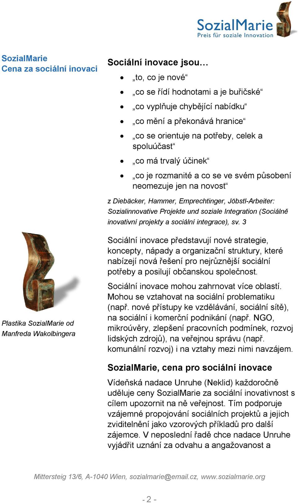 Integration (Sociálně inovativní projekty a sociální integrace), sv.