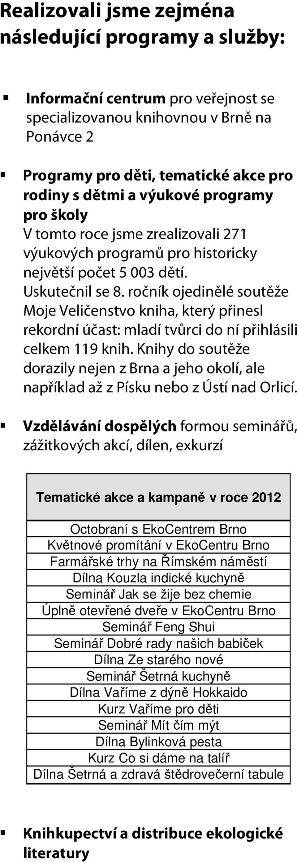 ročník ojedinělé soutěže Moje Veličenstvo kniha, který přinesl rekordní účast: mladí tvůrci do ní přihlásili celkem 119 knih.