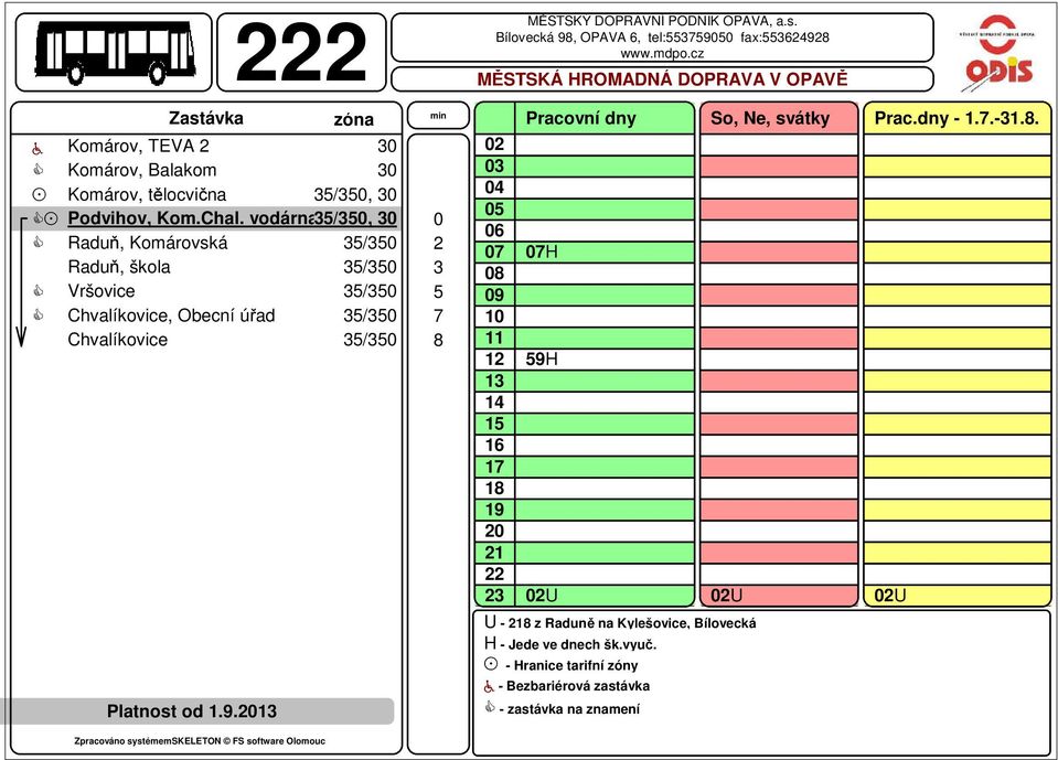 Obecní úřad 5/5 Chvalíkovice 5/5 Platnost od 1.9.