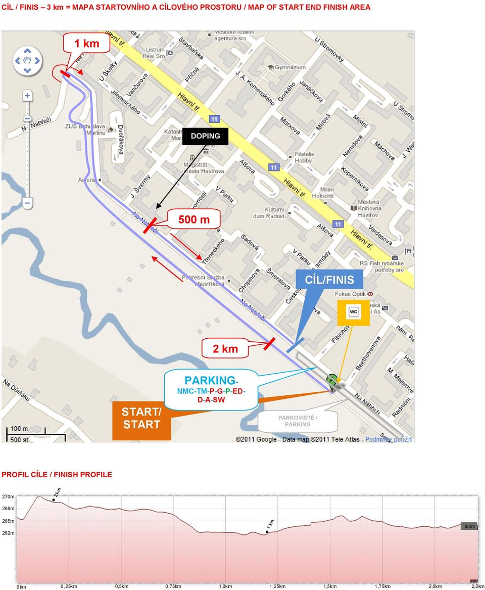 NMC-TM-P-G-P-ED- D-A-SW PARKOVIŠTĚ / PARKING PROFIL CÍLE / FINISH PROFILE 270m