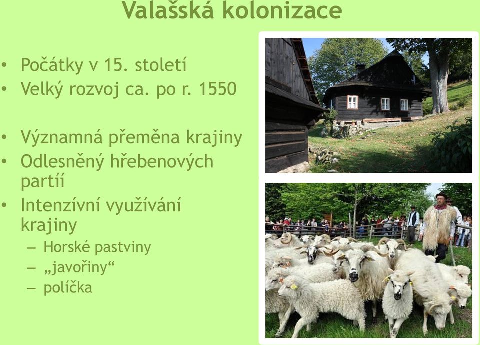 1550 Významná přeměna krajiny Odlesněný