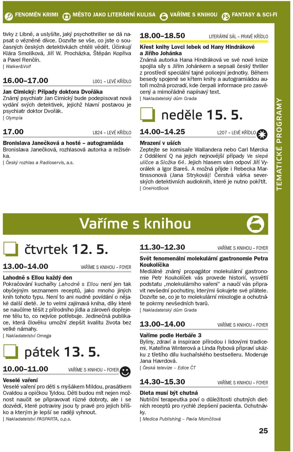 00 l001 levé Křídlo Jan Cimický: Případy doktora Dvořáka Známý psychiatr Jan Cimický bude podepisovat nová vydání svých detektivek, jejichž hlavní postavou je psychiatr doktor Dvořák. [ Olympia 17.