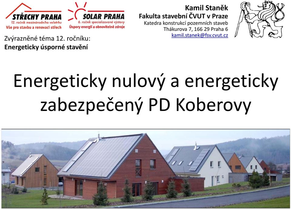 stavební ČVUT v Praze Katedra konstrukcí pozemních staveb