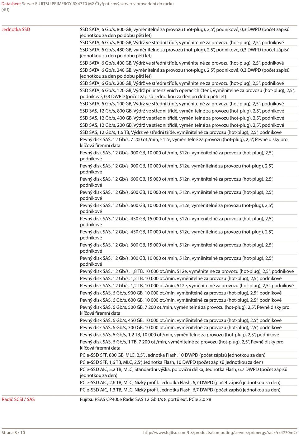 Výdrž ve střední třídě, vyměnitelné za provozu (hot-plug), 2,5, SSD SATA, 6 Gb/s, 240 GB, vyměnitelné za provozu (hot-plug), 2,5,, 0,3 DWPD (počet zápisů jednotkou za den po dobu pěti let) SSD SATA,