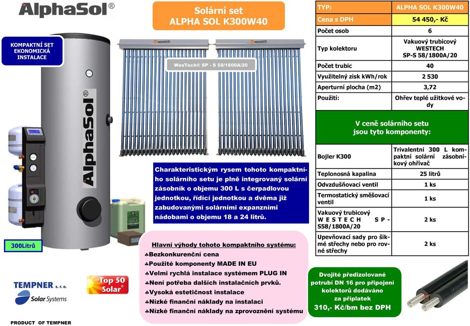 zabudovanými solárními expanzními nádobami o objemu 18 a 24 litrů.