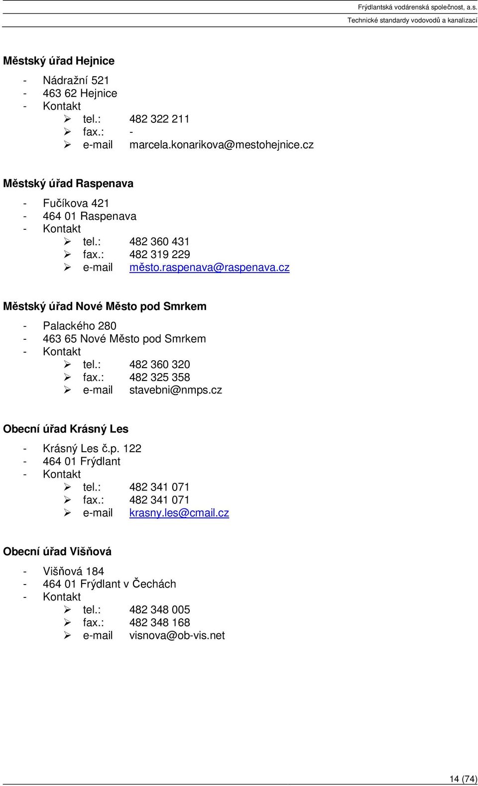 cz Městský úřad Nové Město pod Smrkem - Palackého 280-463 65 Nové Město pod Smrkem - Kontakt tel.: 482 360 320 fax.: 482 325 358 e-mail stavebni@nmps.