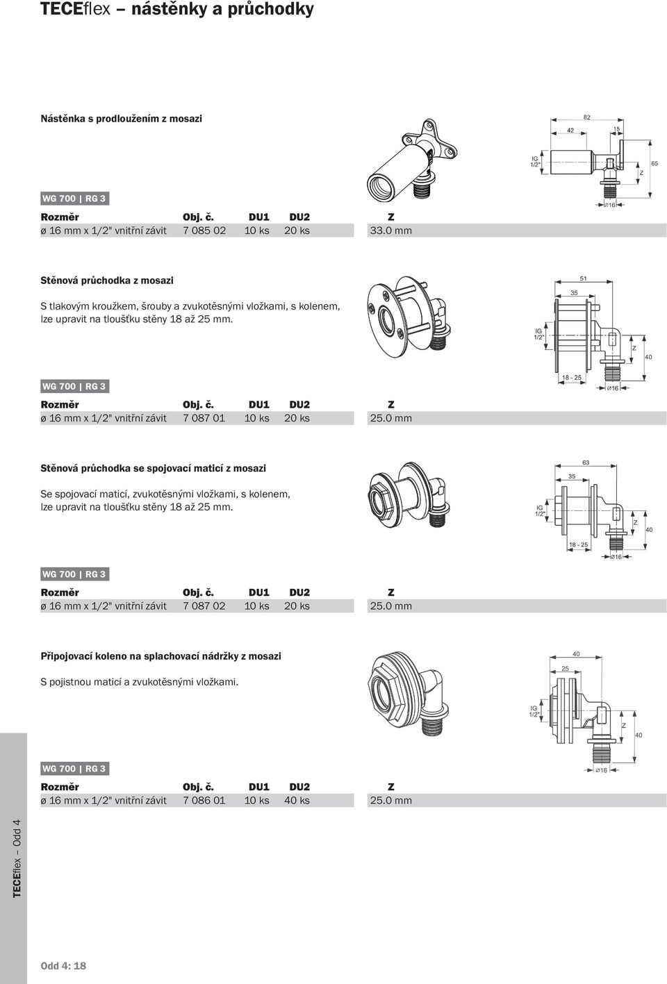 Z ø 16 mm x 1/2" vnitřní závit 7 087 01 10 ks 20 ks 25.