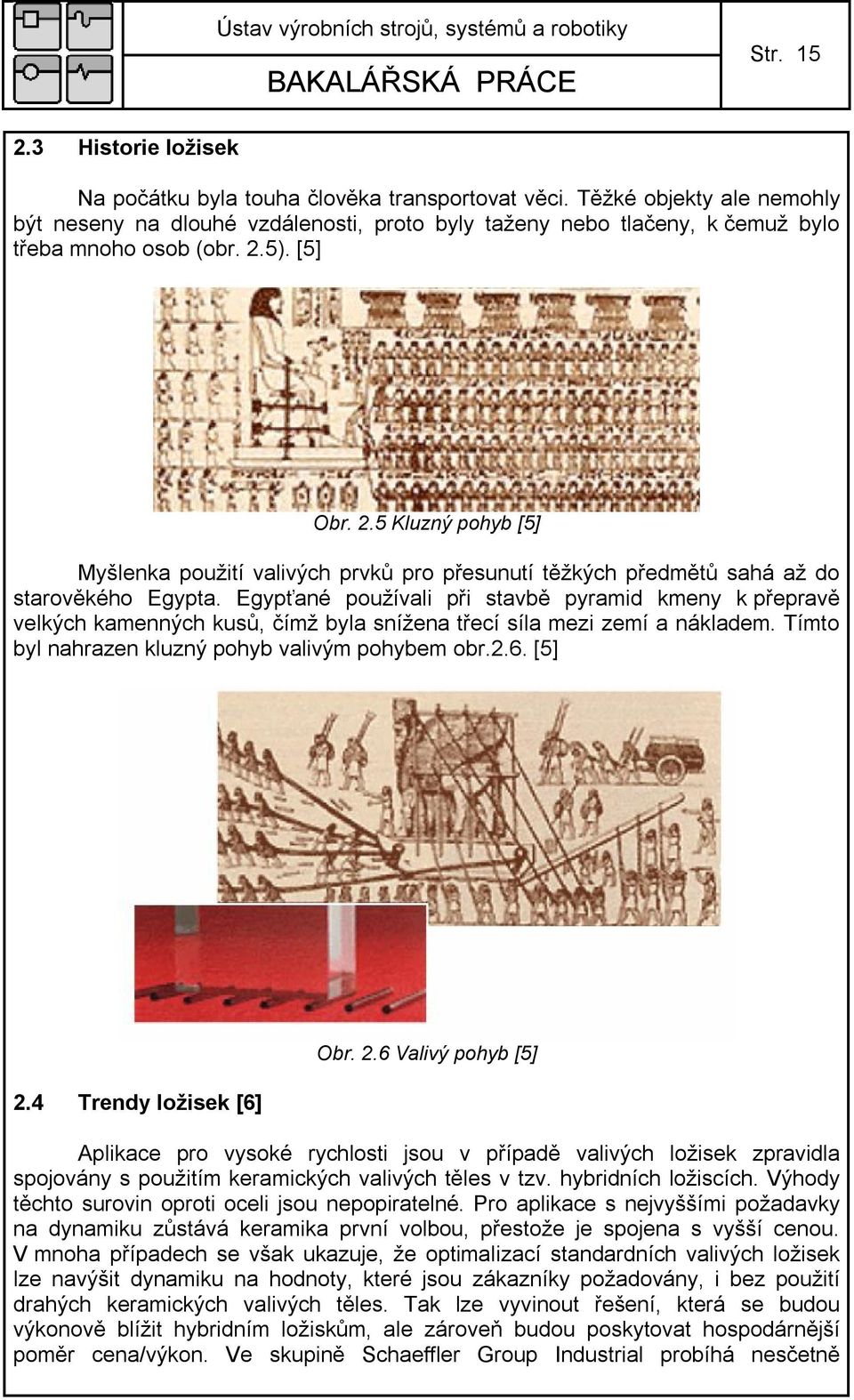 5). [5] Obr. 2.5 Kluzný pohyb [5] Myšlenka použití valivých prvků pro přesunutí těžkých předmětů sahá až do starověkého Egypta.